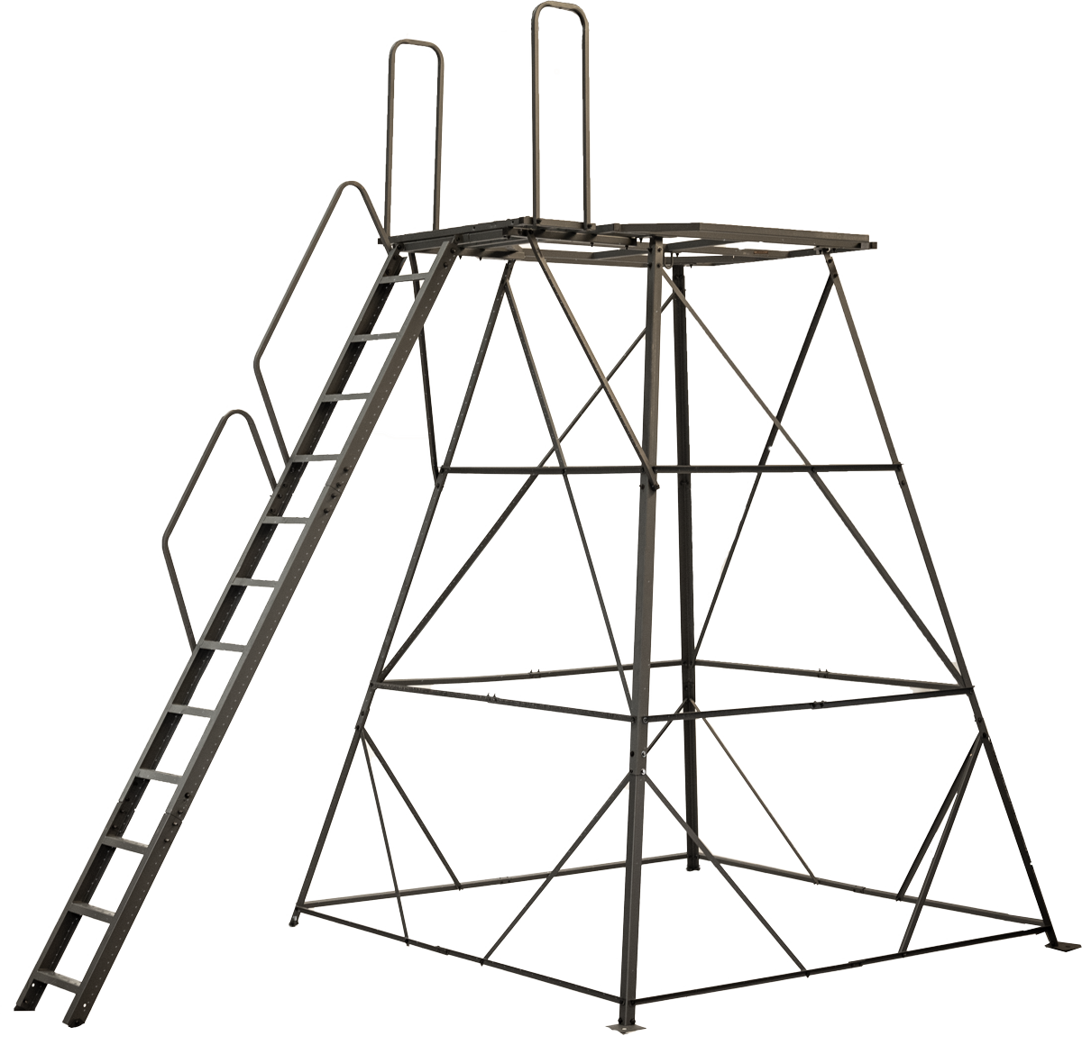 Titan 12ft hunting blind tower with ladder, standalone view