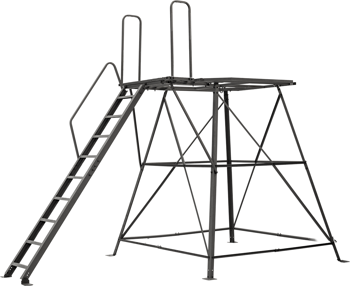 Titan 8ft hunting blind tower with ladder, standalone view