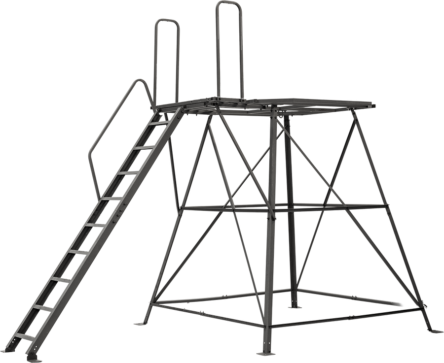 Titan 8ft hunting blind tower with ladder, standalone view