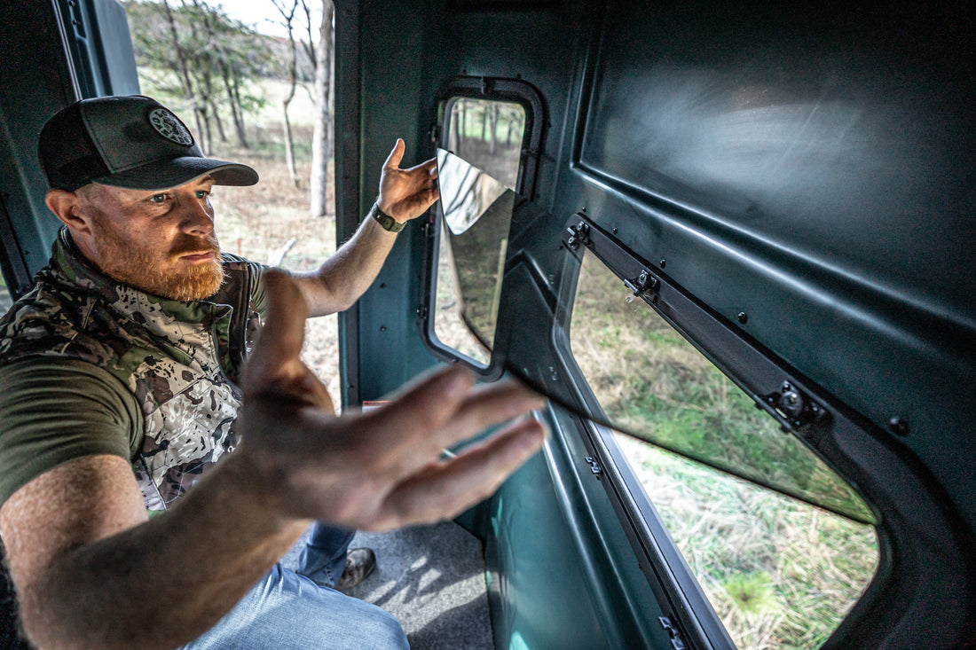 StealthHold™ Window — Silent Position-Hold Window for DIY Blinds & Deer Stands